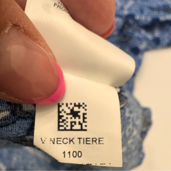 Boden Anna Double Cloth Midi Dress in the "Mosaic Blue Poppy Bloom" pattern - Picture 10 of 16